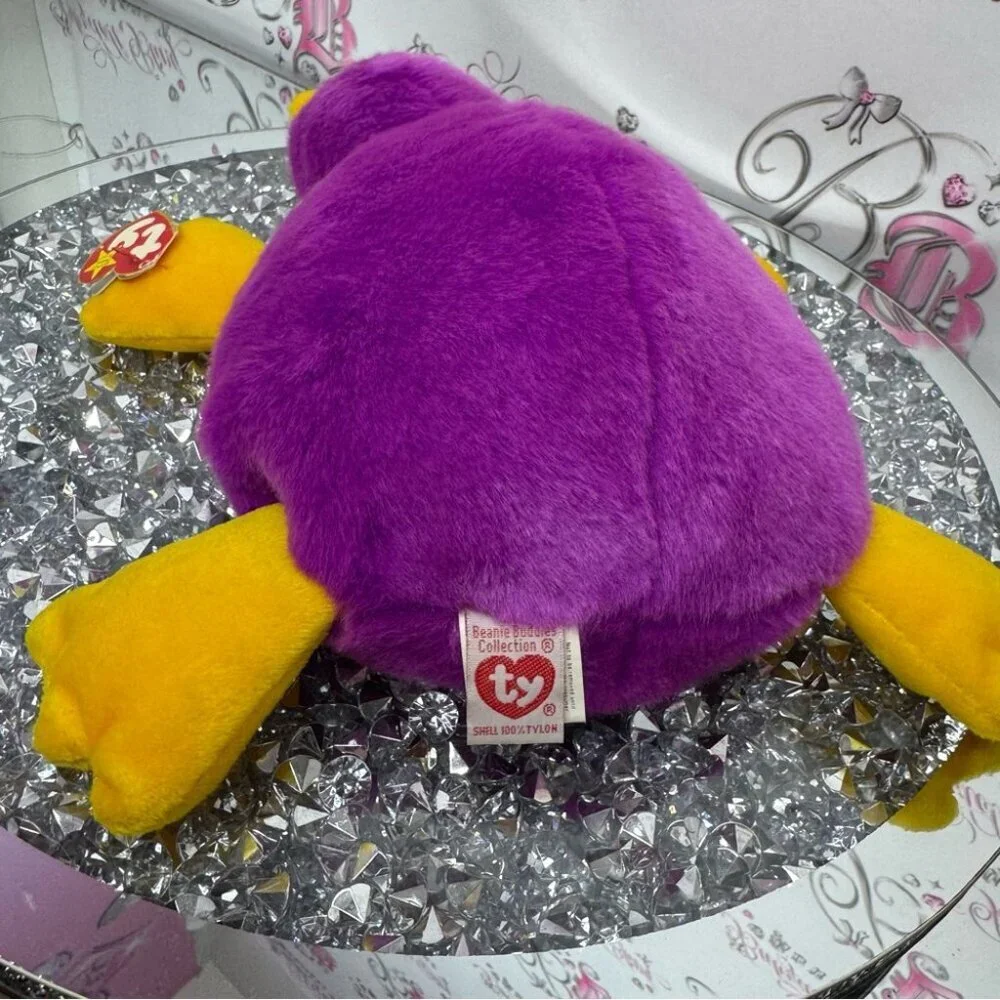 TY beanie baby Patti platypus purple yellow with original tag 1998 vintage 90s